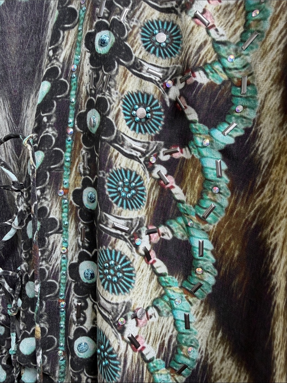 Camilla Animal Print Leopard Silk Caftan Swimsuit Cover-up Multicolor - Picture 6 of 12